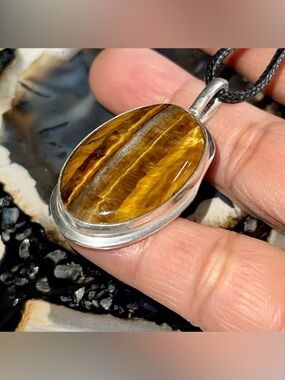 Golden Tiger Eye Crystal Pendant 1 7/8”